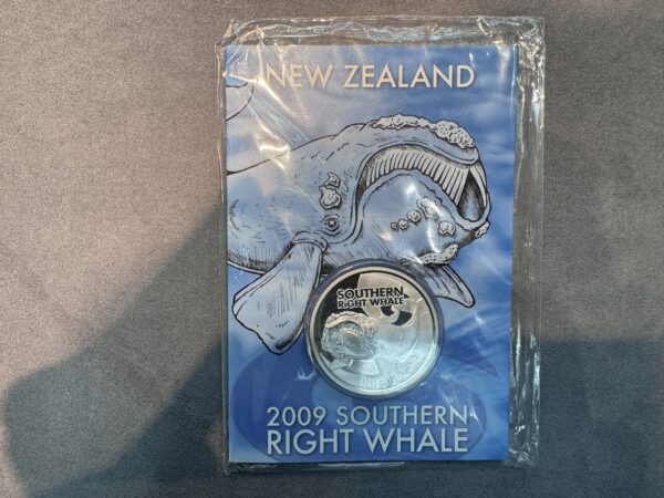 New Zealand  2009 Silver Dollar Specimen Coin Southern Right Whale