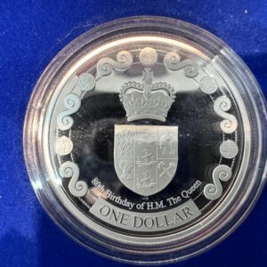 2006 Queen Elizabeth II 80th Birthday 1oz Silver Proof Coin