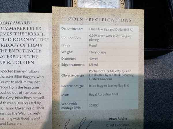 New Zealand - 2012 - 1oz SilverProof Coin - The Hobbit - An Unexpected Journey - Image 4
