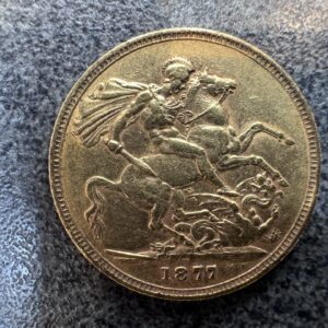 1877 Victoria Young Head Gold Full Sovereign Coin