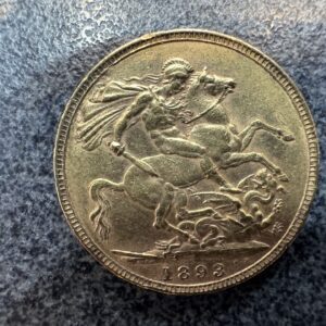 1893 Victoria Veiled Head Gold Full Sovereign coin