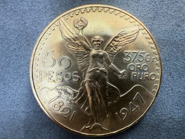 50 Pesos Mexican Gold Centenario - 41.66g 1947