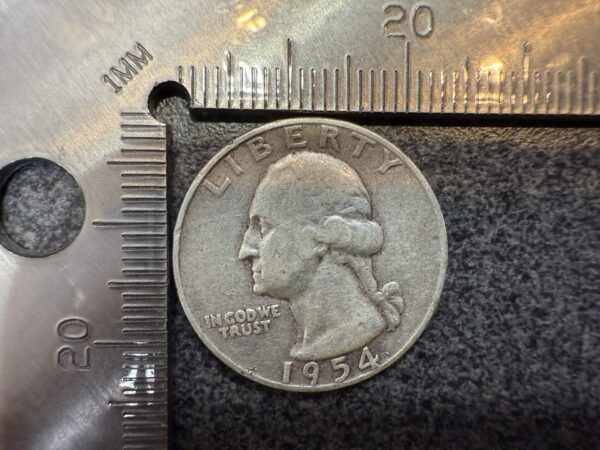 1954 D Washington Quarter F Fine 90% Silver 25c US Coin Collectible