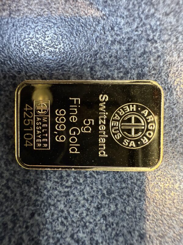 Argor Heraeus 5 Gram Gold Bar - Image 4