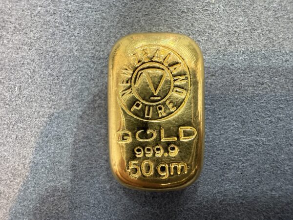 50g NZ Pure Gold Cast Bar 999.9