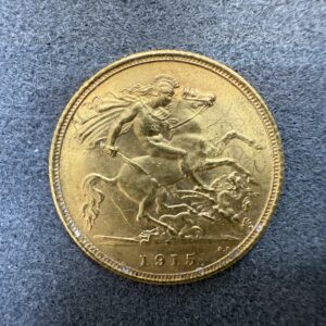 1915 Half Gold Sovereign Coin Georgivs V D.G. Britt