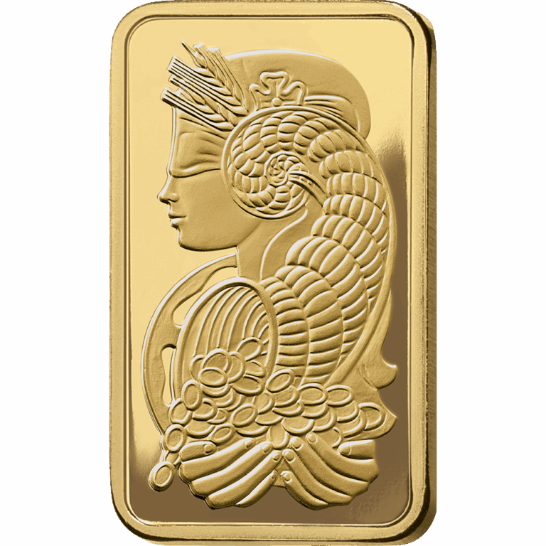 Lady Fortuna™ Gold Minted Bar – 10oz