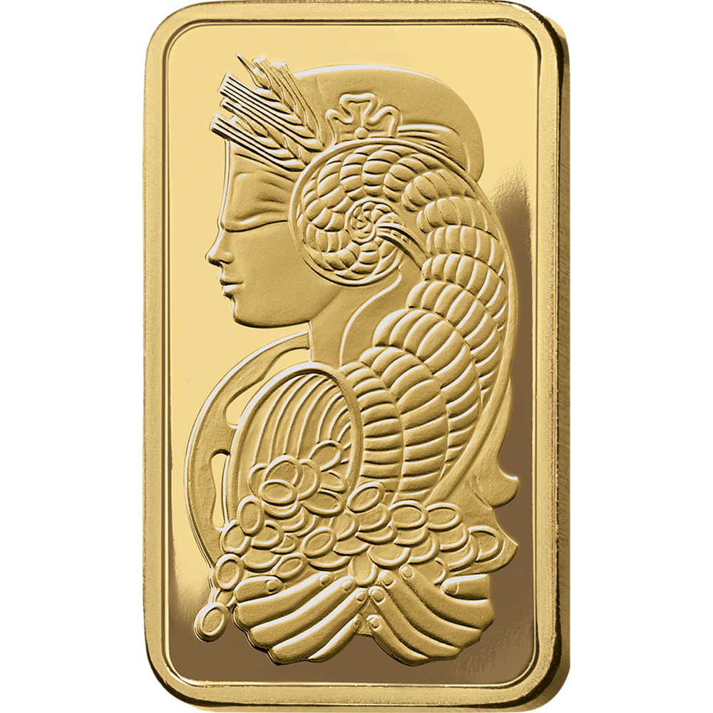 Lady Fortuna™ Gold Minted Bar – 5oz