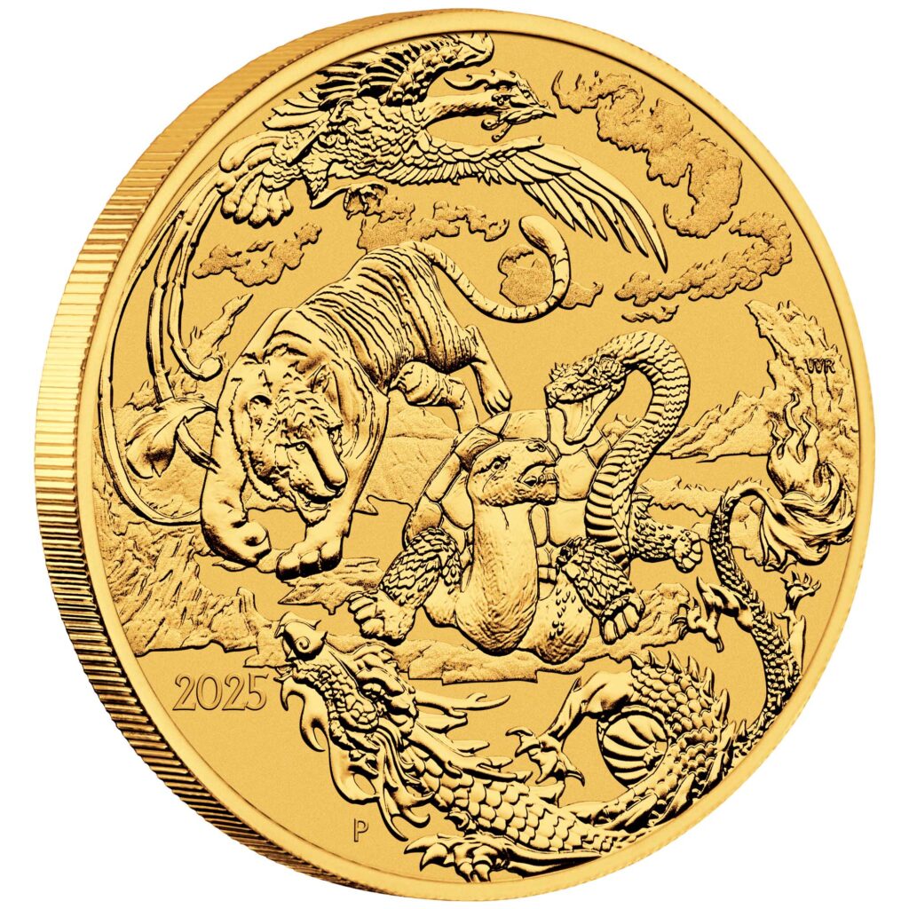 Chinese Myths and Legends Four Guardians 2025 1oz Gold Bullion Coin
