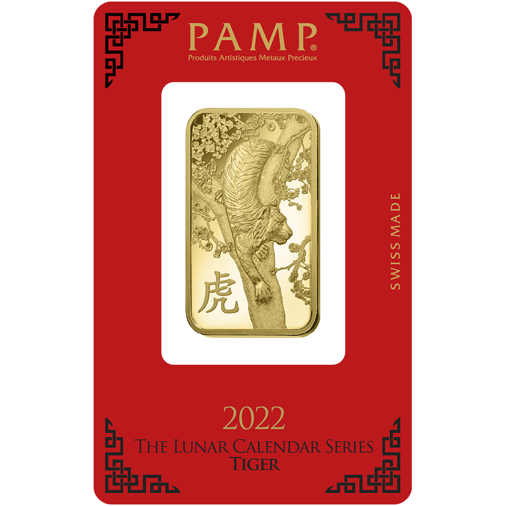 Lunar Tiger Gold Minted Bar – 1oz