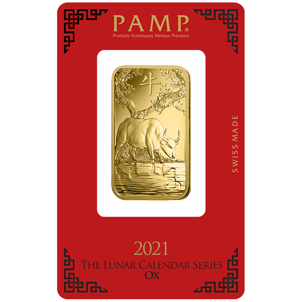 Lunar Ox Gold Minted Bar – 1oz