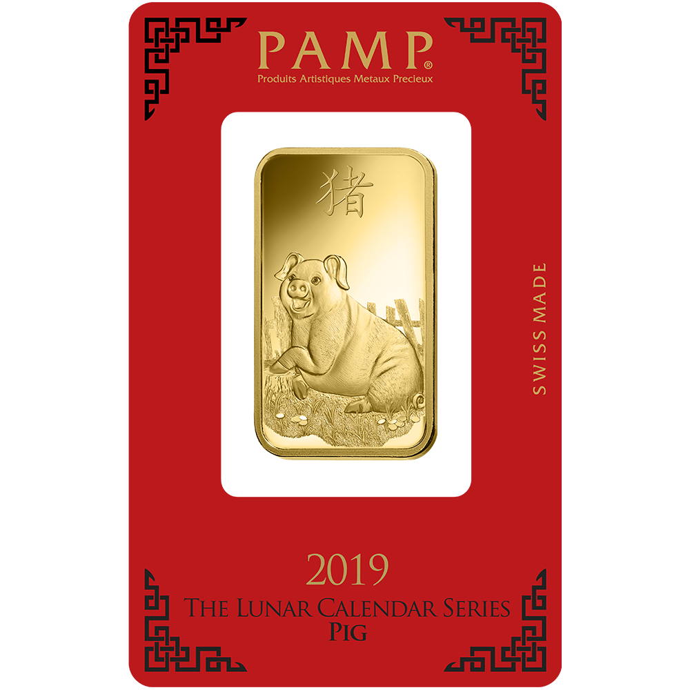 Lunar Pig Gold Minted Bar – 1oz