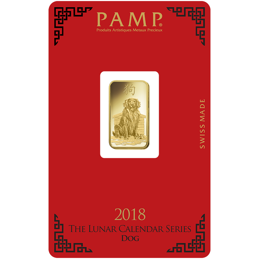 Lunar Dog Gold Minted Bar- 5g
