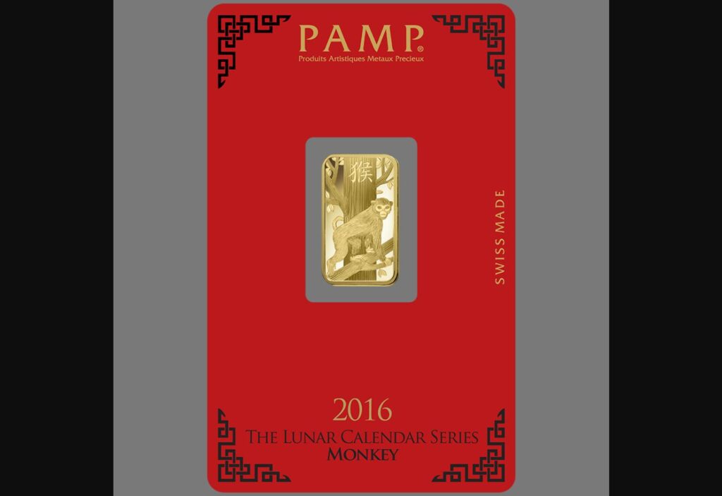 Lunar Monkey Gold Minted Bar – 5g