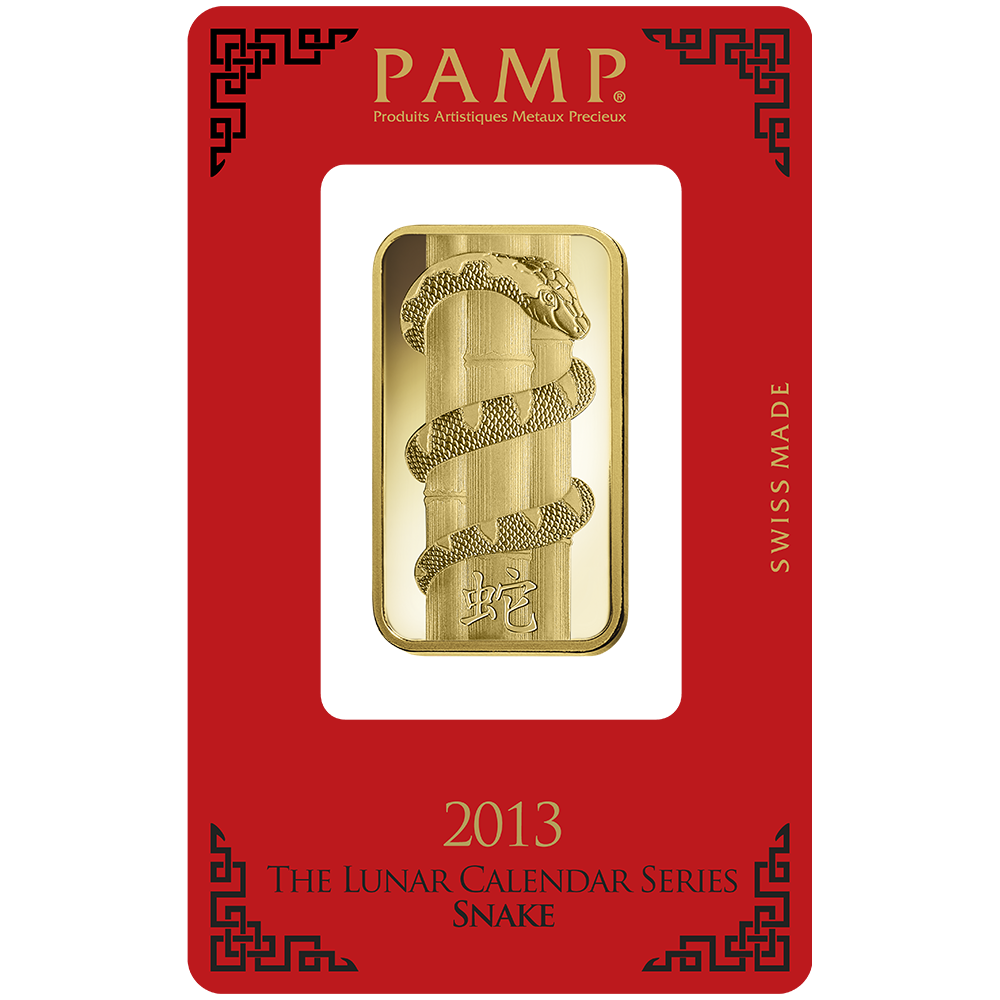 Lunar Snake Gold Minted Bar – 1oz