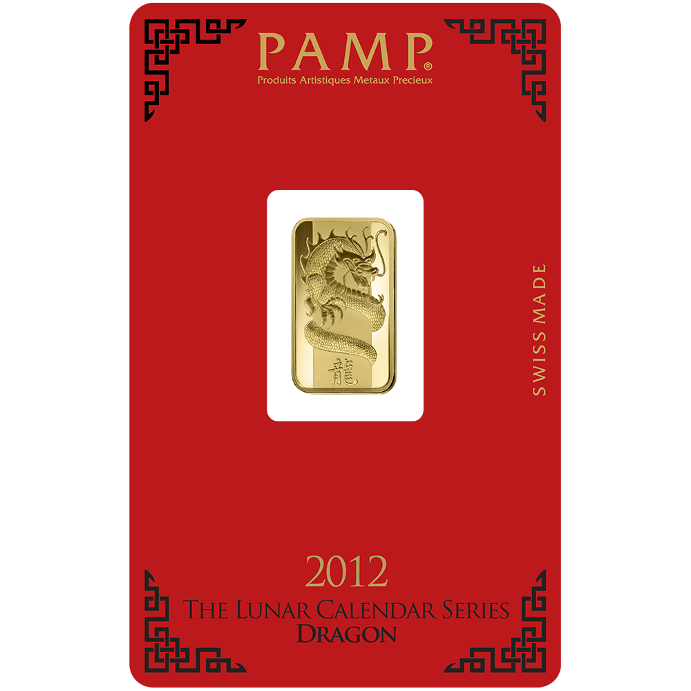 Lunar Dragon Gold Minted Bar- 5g