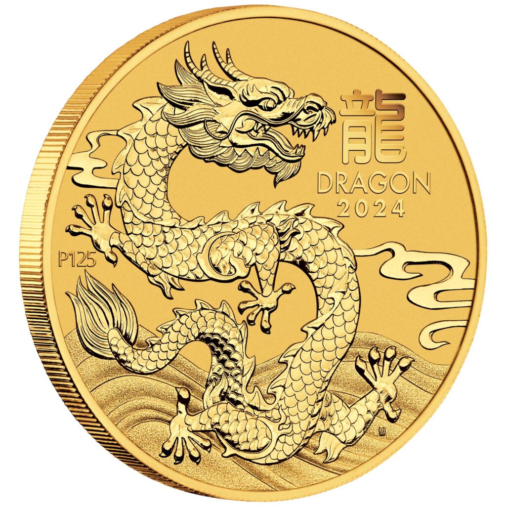 Australian Lunar Series III 2024 Year of the Dragon 1oz Gold Bullion Coin