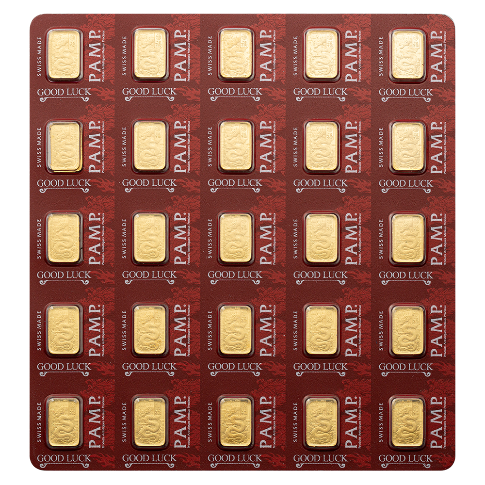 Good Luck Yellow Dragon MultiGRAM+25 Gold Ingots