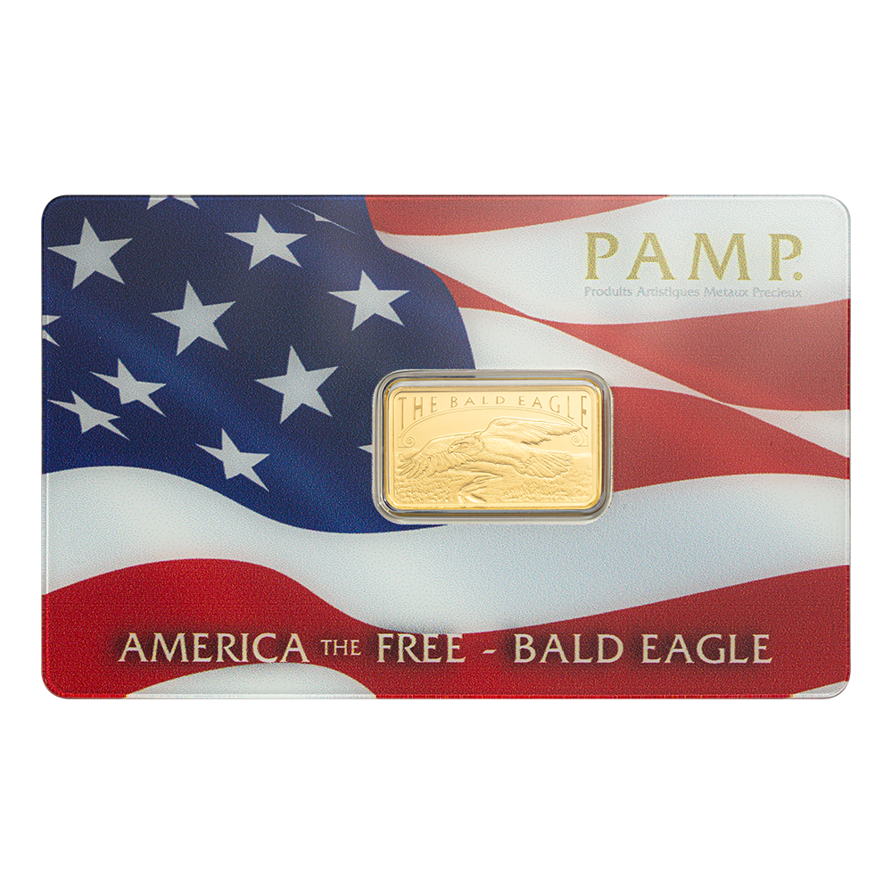 5g Gold Bar America the Free Bald Eagle