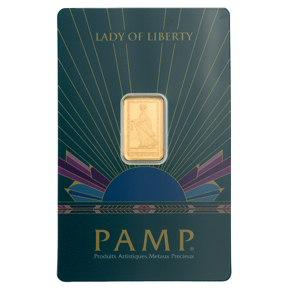 2.5g Gold Bar Lady of Liberty