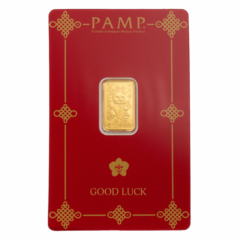 2.5g Gold Bar Lucky Cat