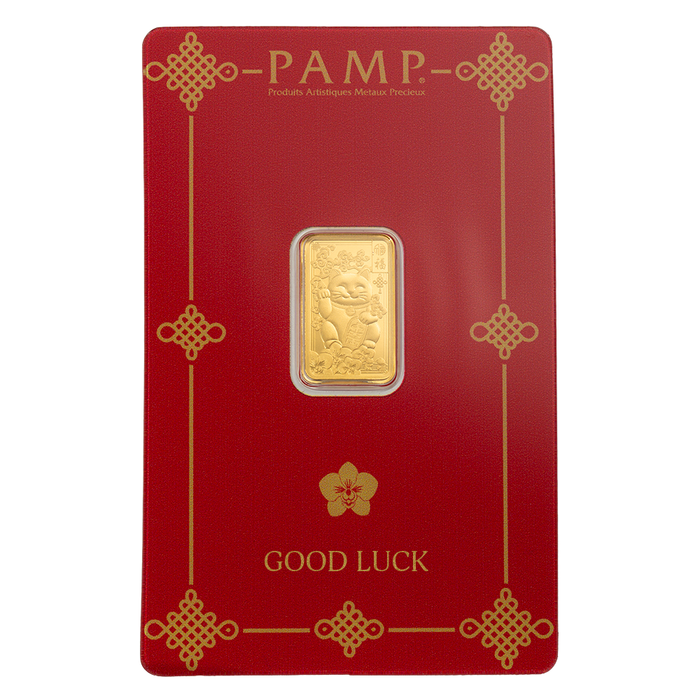2.5g Gold Bar Lucky Cat
