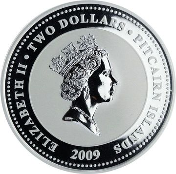 2009 2 Dollars – Elizabeth II (Year of the Ox; Colorized)