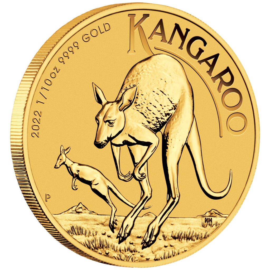 Australian Kangaroo 2022 1/10oz Gold Bullion Coin
