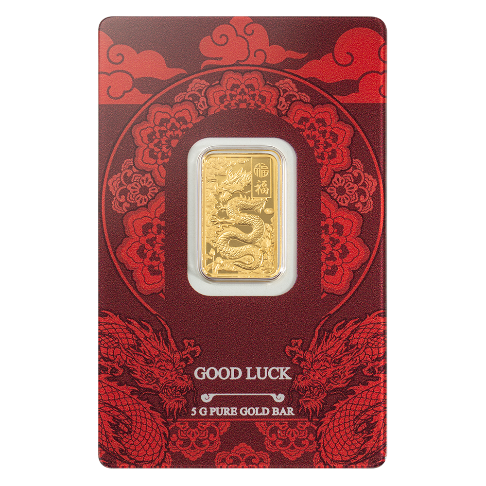 5g Pure Gold Bar – Good Luck Yellow Dragon