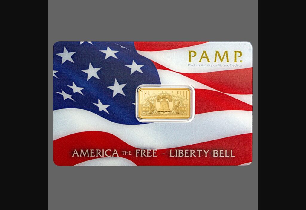 5g Pure Gold Bar – America the Free; Liberty Bell