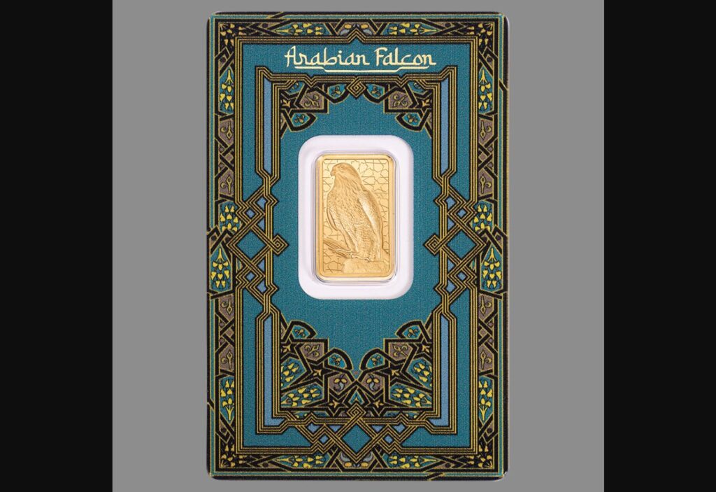 Arabian Falcon 5g Pure Gold Bar with Pendant Frame