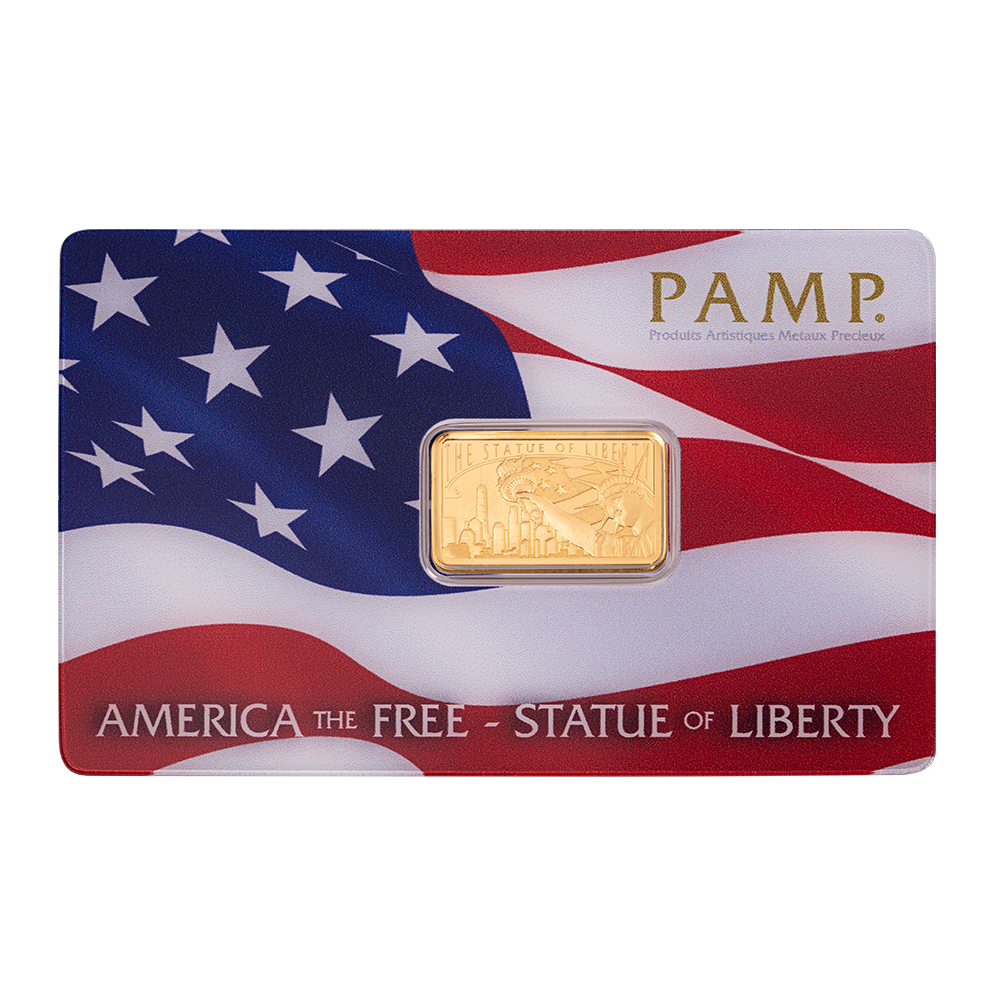America the Free 5g Pure Bar Gold – Statue of Liberty