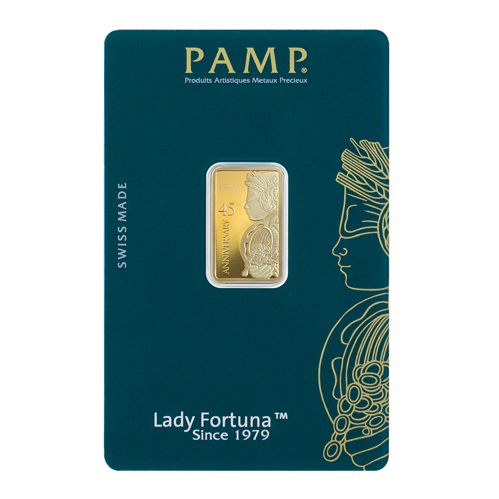 Lady Fortuna™ 45th Anniversary 5g Gold Bar