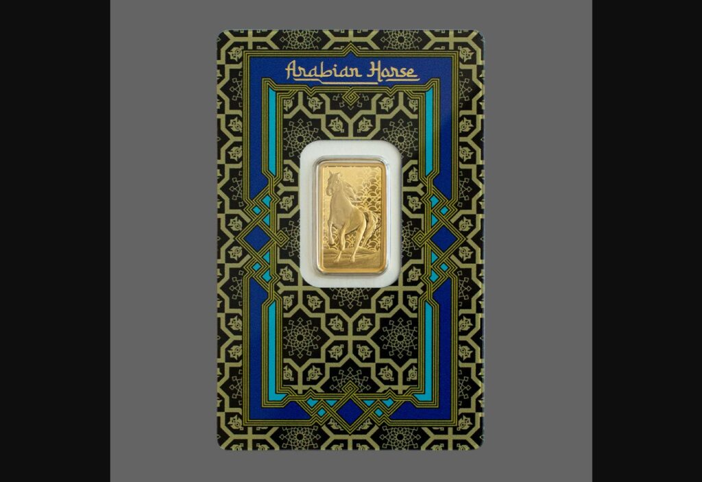 Arabian Horse 5g Pure Gold Bar with Pendant Frame