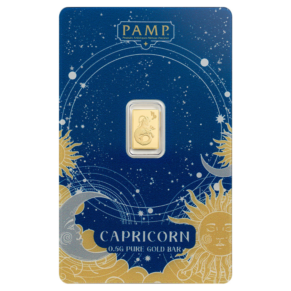 1/2g Gold Bar Zodiac Capricorn