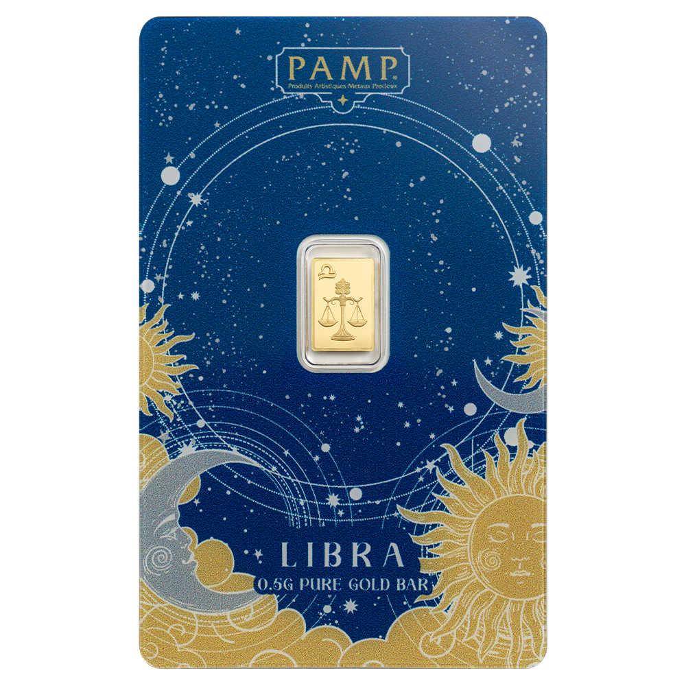 1/2g Gold Bar Zodiac Libra