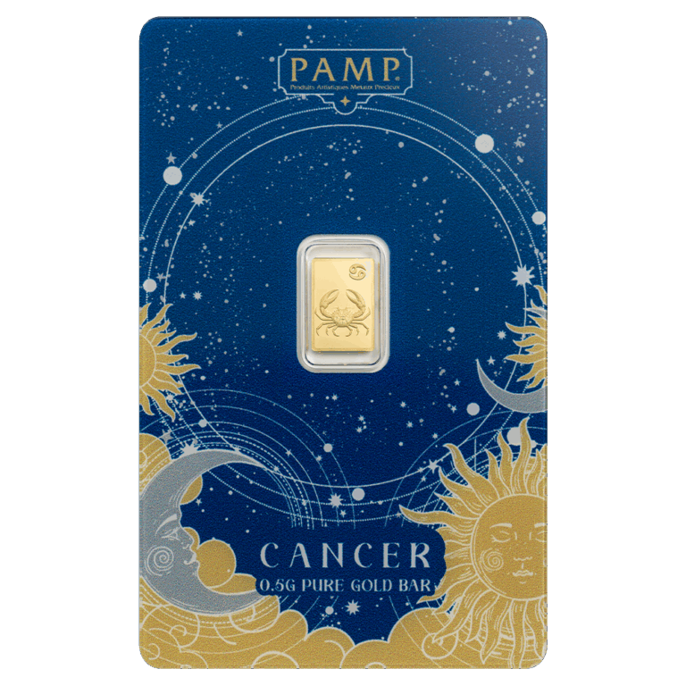 1/2g Gold Bar Zodiac Cancer