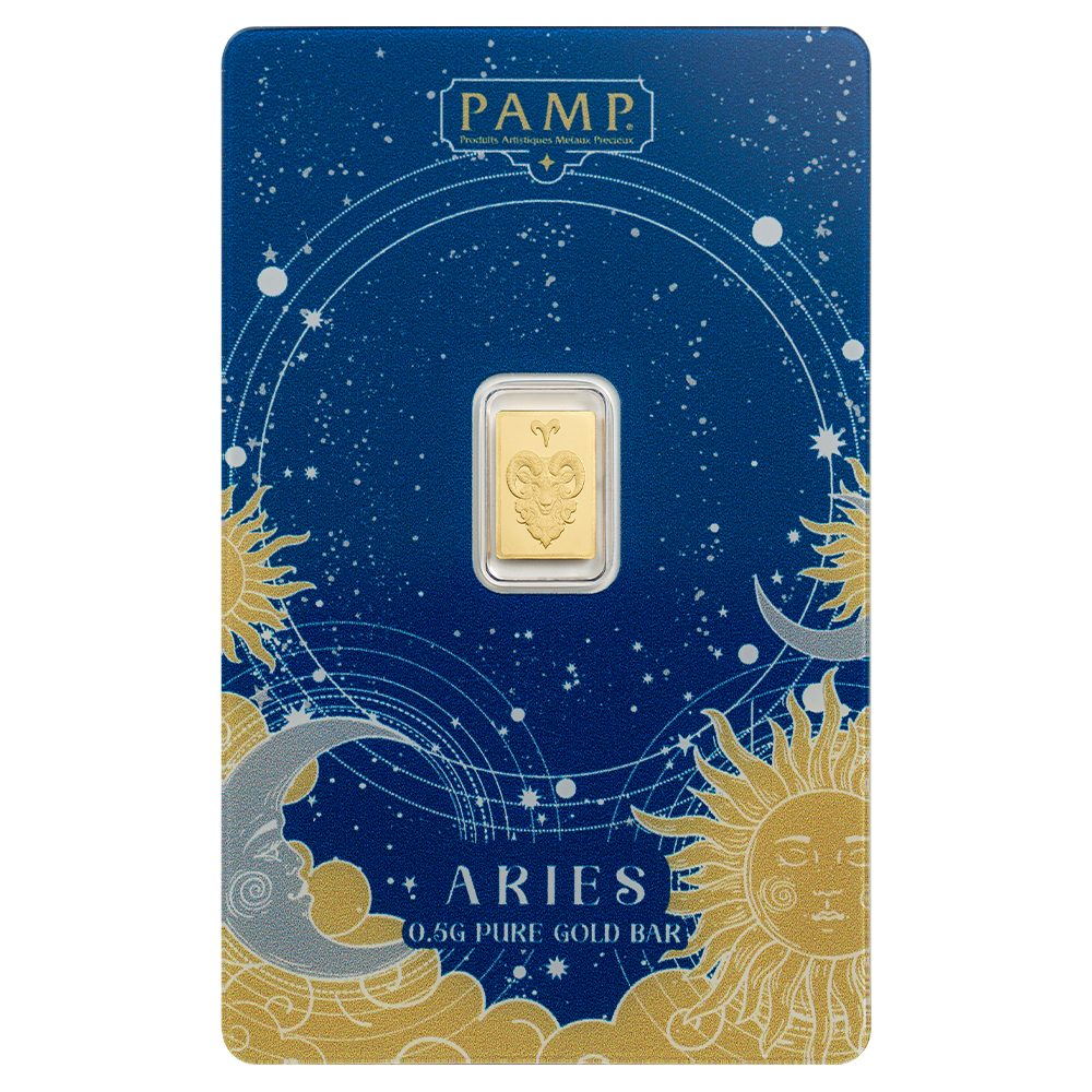 1/2g Gold Bar Zodiac Aries