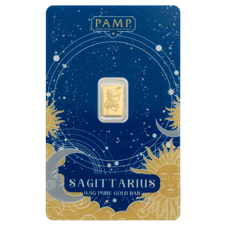 1/2g Gold Bar Zodiac Sagittarius