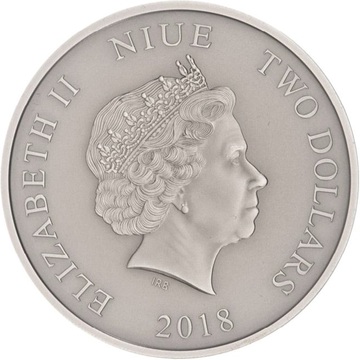 2018 2 Dollars – Elizabeth II (Jurassic Park 25th Anniversary)