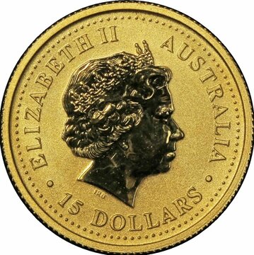 2002-2003 15 Dollars – Elizabeth II (4th Portrait – Kangaroo – Gold Bullion Coin)