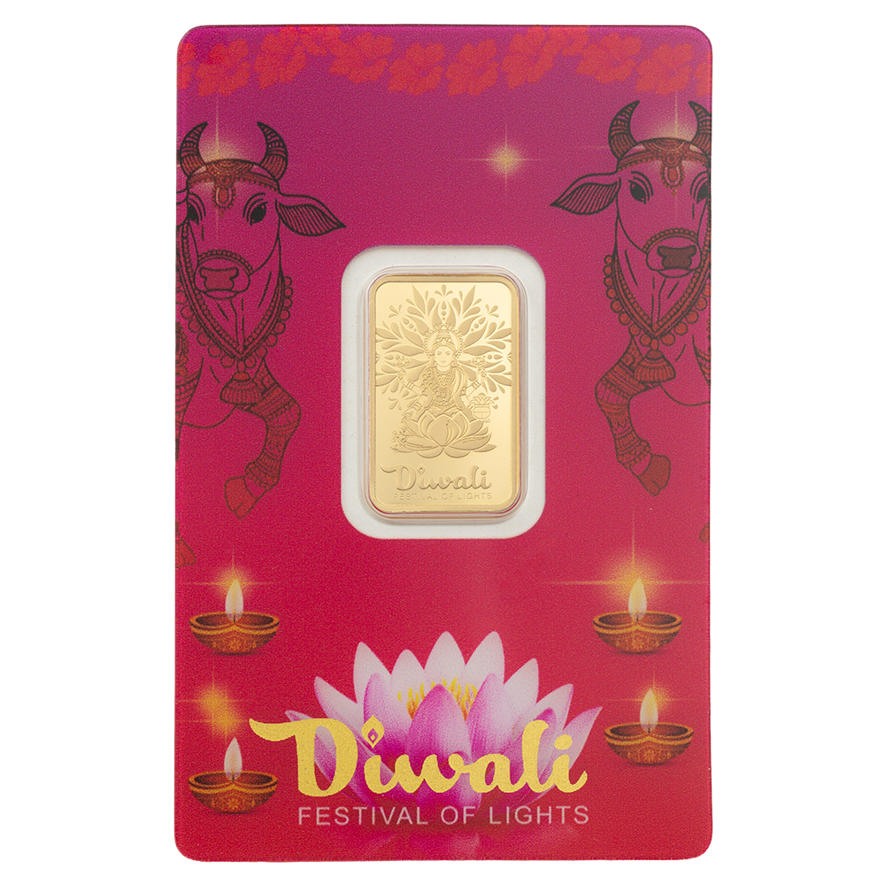 5g Pure Gold Bar Diwali Lakshmi & Sacred Cow