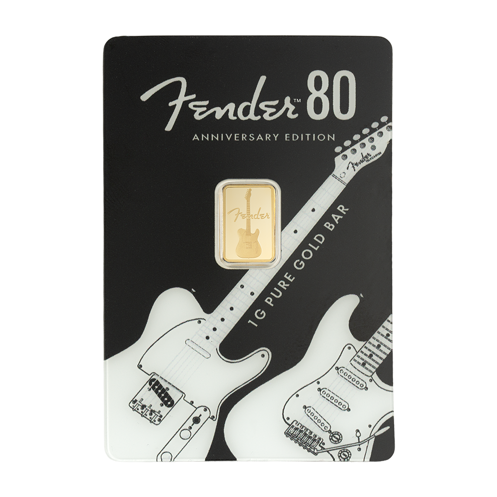 1g Pure Gold Bar Fender® 80th Anniversary
