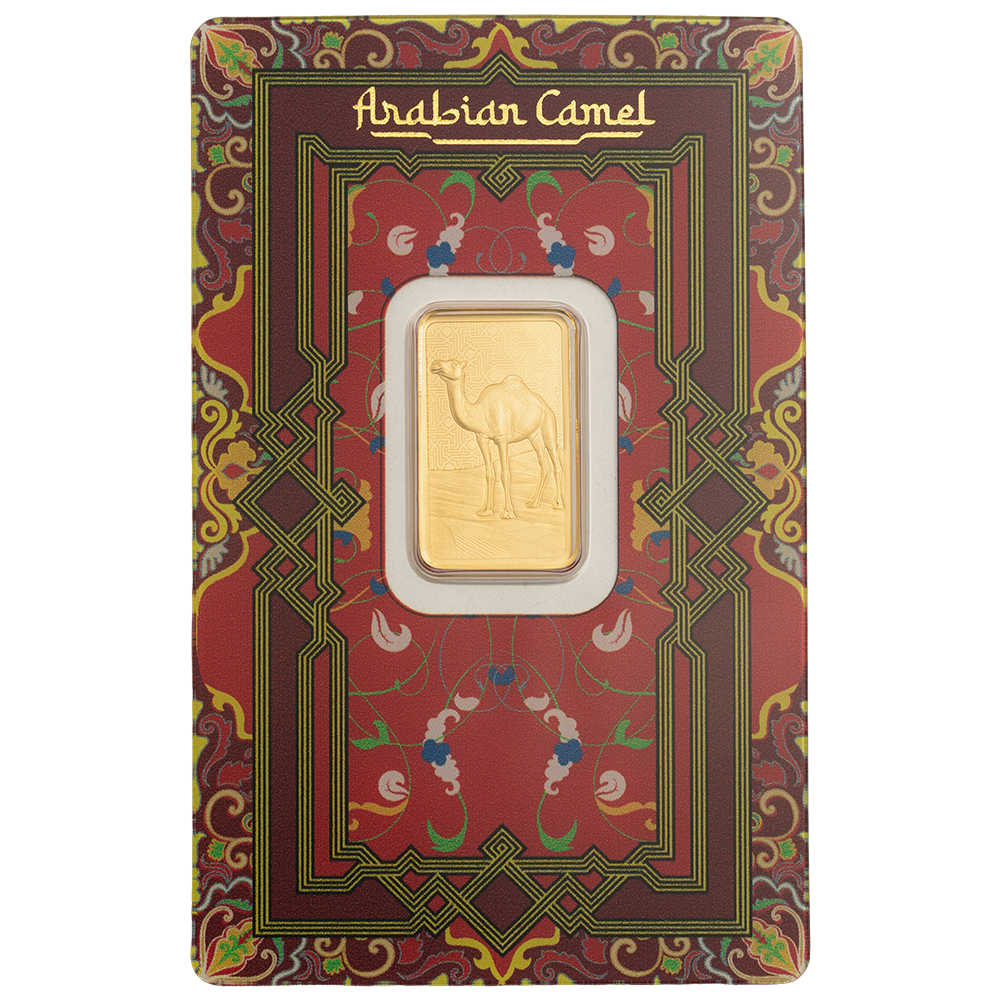 5g Pure Gold Bar Arabian Camel (with pendant frame)