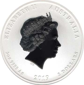 2 Dollars – Elizabeth II (4th Portrait – Year of the Pig – Silver Bullion Coin)