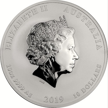 10 Dollars – Elizabeth II (4th Portrait – Year of the Pig – Silver Bullion Coin)