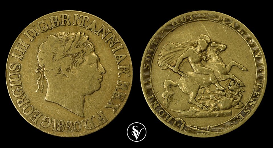 1820 George III Double Gold Sovereign Coin