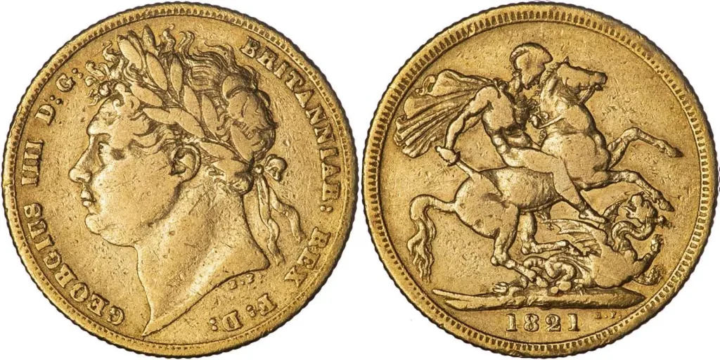 1821 George IV Full Gold Sovereign Coin