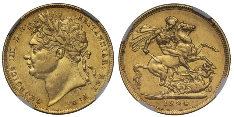 1824 George IV Full Gold Sovereign Coin