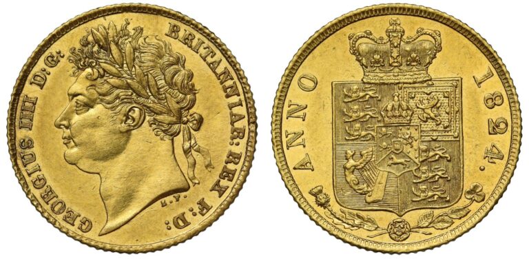 1824 George IV Half Gold Sovereign Coin